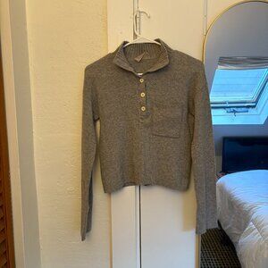 Everlane Cashmere/Wool Blend Cropped Sweater - Gray, XS